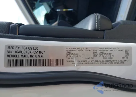 2023 Jeep Grand Cherokee Laredo 4X2 из США, поврежденный, VIN 1C4RJGAGXPC511667